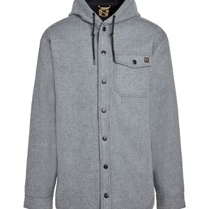 Men's Gray Hooded Shirt Jacket
